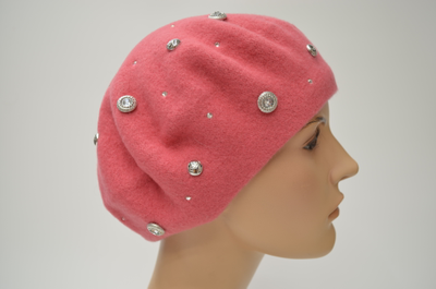 Женский берет маджента