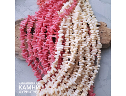Коралл палочки 4-7х16-18 мм, розовый, цена за нить 19 см