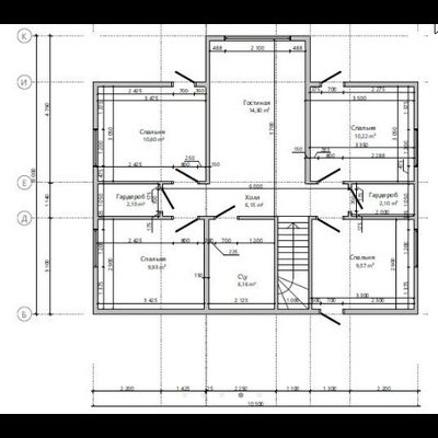 Двухэтажный каркасный дом с пятью спальнями 190м² (SK70)