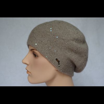 Ореховый женский берет вязаный Vizio Италия 6943 фото