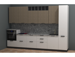 Композиция кухни ВАТЕЛЬ СБК Дуб рейка темный/Белый