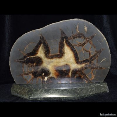 Септария - полированный спил на подставке из камня 310*100*240мм