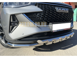 Защита переднего бампера (G) с подгибами d60/60 для Haval F7 2022-2024