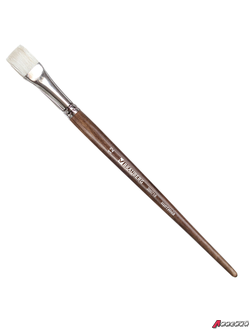 Кисть художественная профессиональная BRAUBERG ART CLASSIC, щетина, плоская, № 12, длинная ручка. 200718