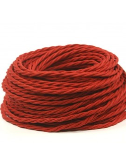 Провод витой в ретро стиле ПРВ 3х4 красный
