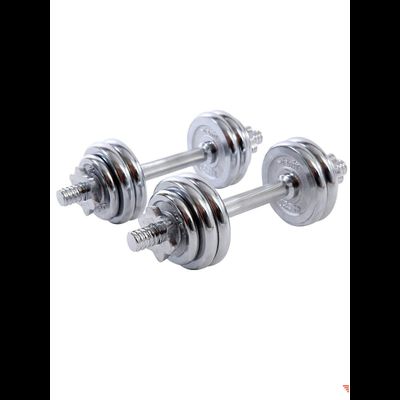 Гантели разборные DB-501, чугун/хромированная сталь, в чемодане, 2 шт, по 7,5 кг