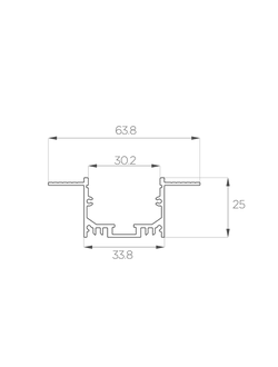 Алюминиевый профиль 4L-6425-SH ANOD Шпаклёвка