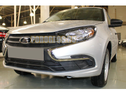Защита радиатора Lada Granta 2018- (4 части) black низ
