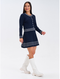 Костюм вязаный трикотажный теплый 3 в 1 юбка топ кардиган (копия)