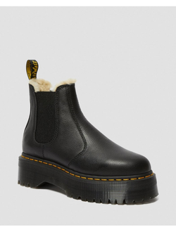 Зимние челси мужские Dr. Martens 2976 Black c мехом Chelsea