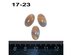 Агат натуральный (кабошон) тиман №17-23: комплект - 15*9*5мм