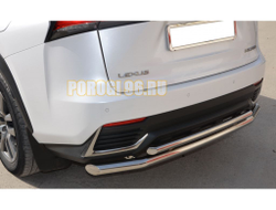 Защита заднего бампера двойная  d60/42 для Lexus NX200/NX300 2017-