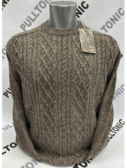 Мужской свитер однотонный без горла коричнеый