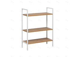 Стеллаж Стилвуд 23 широкий с тремя полками Белый/Дуб крафт золотой