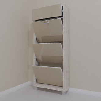 Обувница Айрон-3 Плюс (фасад стекло Капучино)