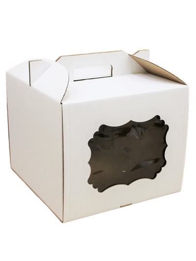 Коробка для торта с ручками с/о (белая, Т22В), 300*300*250мм