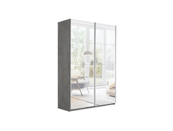 Шкаф-купе 2-х дверный «Траст» 1600 Бетон, Зеркало/Зеркало