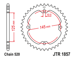 Звезда ведомая (38 зуб.) RK B4491-38 (Аналог: JTR1857.38) для мотоциклов Yamaha