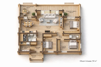 "Релакс": 13 × 10 м , 135 м2