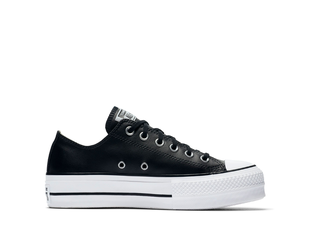 Converse leather platform hotsell