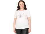 Женская Туника-футболка с коротким рукавом Арт. 6009 (цвет молочный) Размеры 48-64