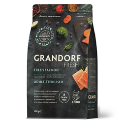 Grandorf Fresh для стерилизованных кошек и кастрированных котов с лососем и бататом, 400 г
