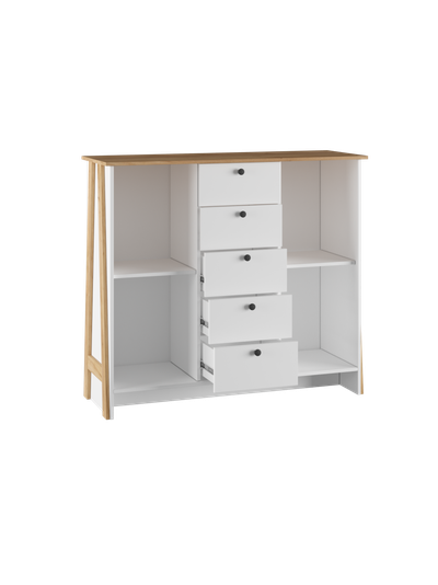 Теодора Тумба 2Д5Я ПВШ Белый/Дуб крафт