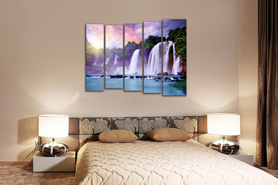 Модульная картина "Диковинный водопад"