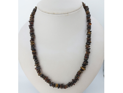 Бусы простые из темно-зеленого янтаря