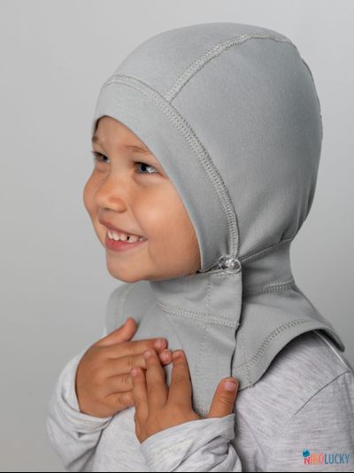 Шапка-шлем 24301-01 95%хлопок 5%лайкра, серый 42-44