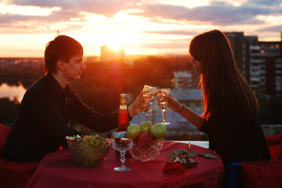 Романтическое свидание ужин на крыше