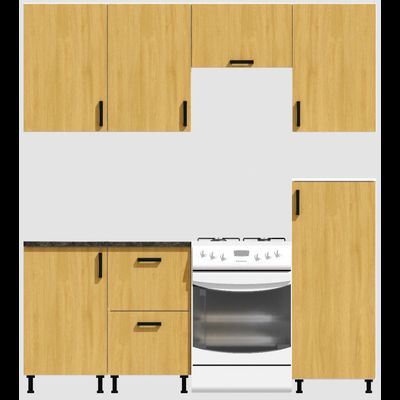 Кухня Эконом 1,5 метра с полуколонкой (1000х500) Цвет: Дуб Сонома/Дуб Сонома