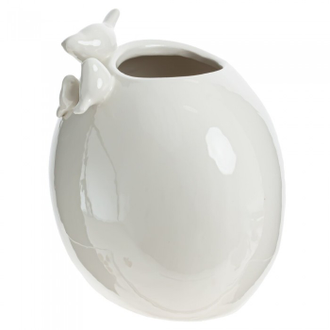 Ваза белая с тремя птицами D18 * H21 см