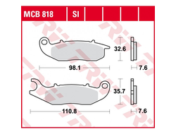 Тормозные колодки передние TRW MCB818SI для Honda, Gas Gas (Sinter Offroad)