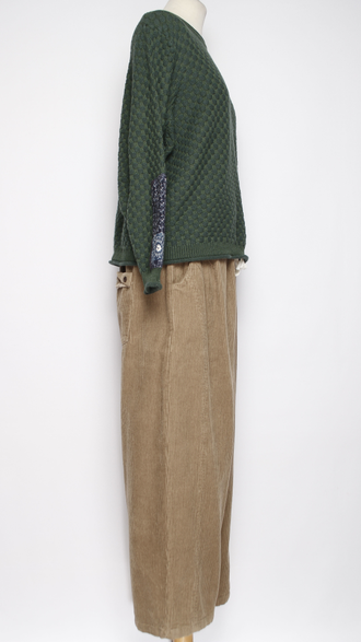 Брюки Бохо "Бананы вельвет строчки винтажный карман" бежевые р.48-56