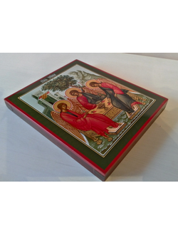 Троица Пресвятая. Рукописная икона. 17,5х21см.