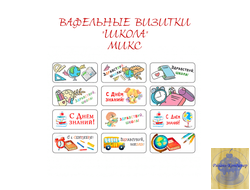 ВАФЕЛЬНЫЕ ВИЗИТКИ "ШКОЛА", МИКС, 1 ШТ.