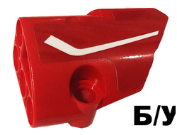 ! Б/У - Technic, Panel Fairing # 2 Small Smooth Short, Side B with White Stripe Pattern Sticker - Set 42107, Red (87086pb058) - Б/У