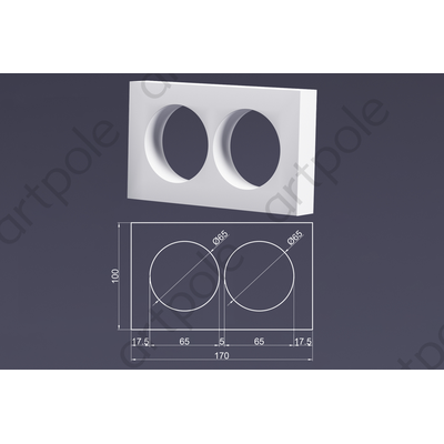 Подрозетник двойной LM18 в ламинации