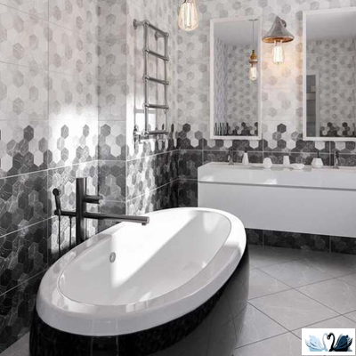 Плитка Дайкири Belani Дизайн ванной комнаты с белым полом