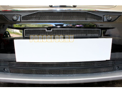 Защита радиатора Mitsubishi Outlander III 2015-2018 (4 части) black с парктроником и с камерой