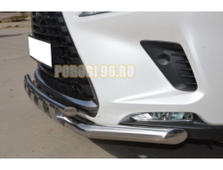 Защита переднего бампера двойная с перемычками  d60/42 для Lexus NX200/NX300 2017-