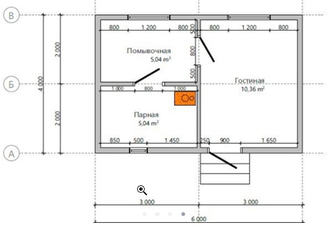 Каркасная баня 15м² (SK83)