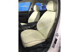  Hyundai Sonata VIII [DN8] (2019+) (экокожа ромб, белый+белый)
