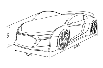 Кровать-машина N1 AUDI белая