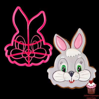 Вырубка для пряника с оттиском "Заяц мордочка", 10,5см