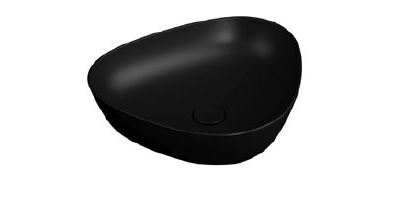 Треугольная раковина-чаша, 47 см, матовая, черная, VitrA PLURAL, 7812B483-0016