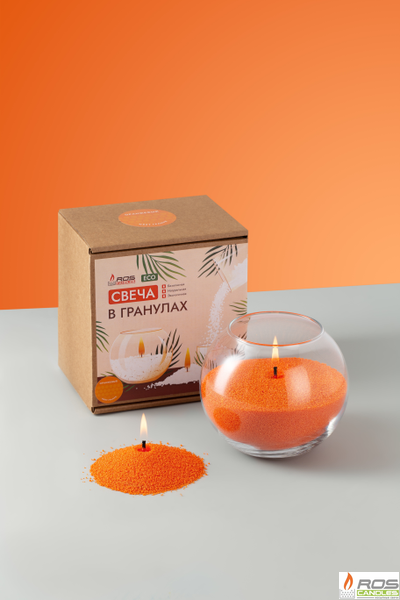 Насыпная свеча "Шар" 12*10 см, цвет "Оранжевый"