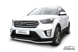 Защита переднего бампера d57 "Волна" Arbori нерж. сталь для HYUNDAI Creta 2016-нв ( AFZDAHCRET4WD02 )