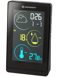 Метеостанция Bresser Temeo Life H с цветным дисплеем, черная
